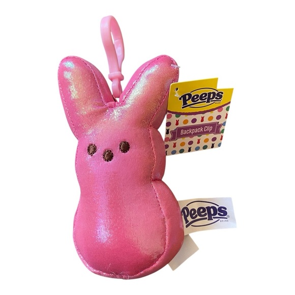 Peeps Iridescent Metallic Pink Backpack Clip 4.5” Collectible Keychain Plush NEW - Picture 1 of 3